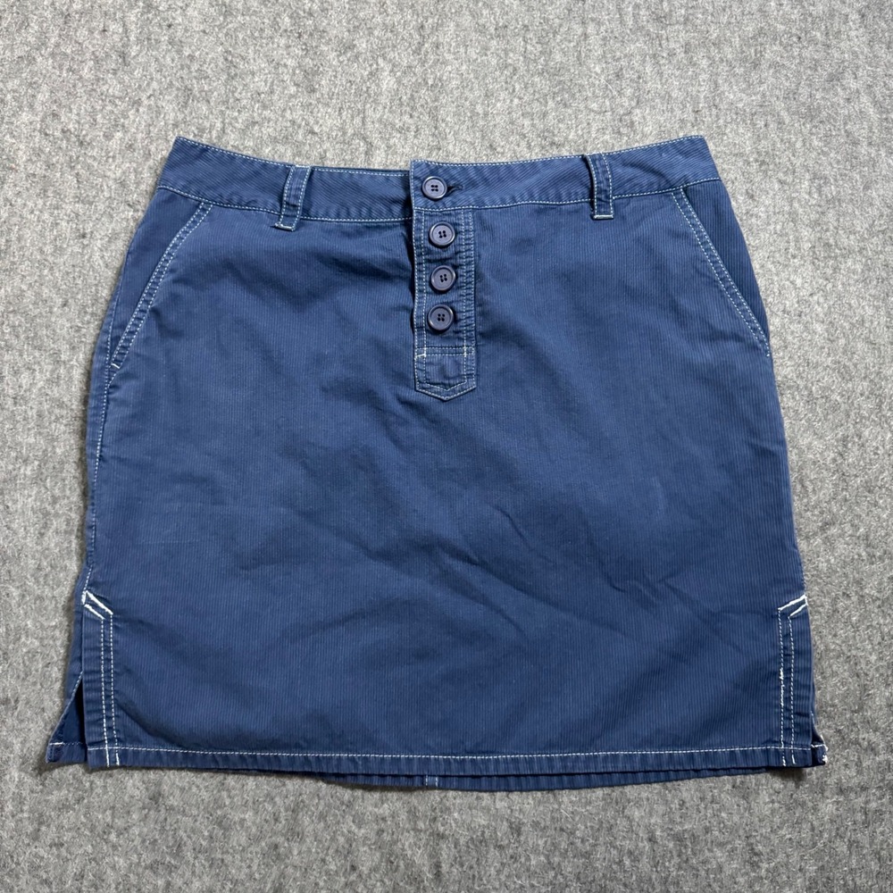 VTG Y2K BCBGIRLS Navy Blue Corduroy Mini Skirt Button Fly Size 8